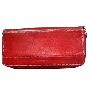 Mundi Red Italian Calfskin Organizer Wallet Preowned